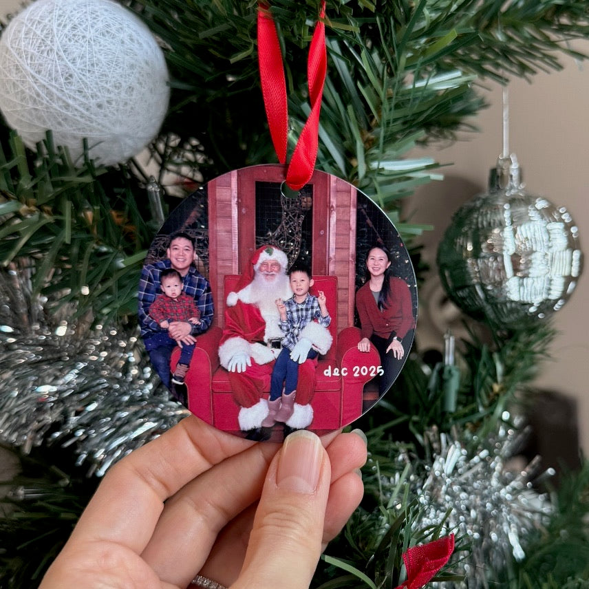 Custom Photo Metal Ornament: 2-sided
