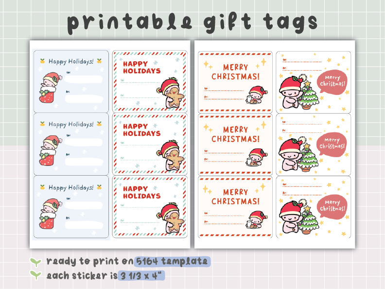 Christmas Printable Gift Tags | Print Ready on Avery 5164