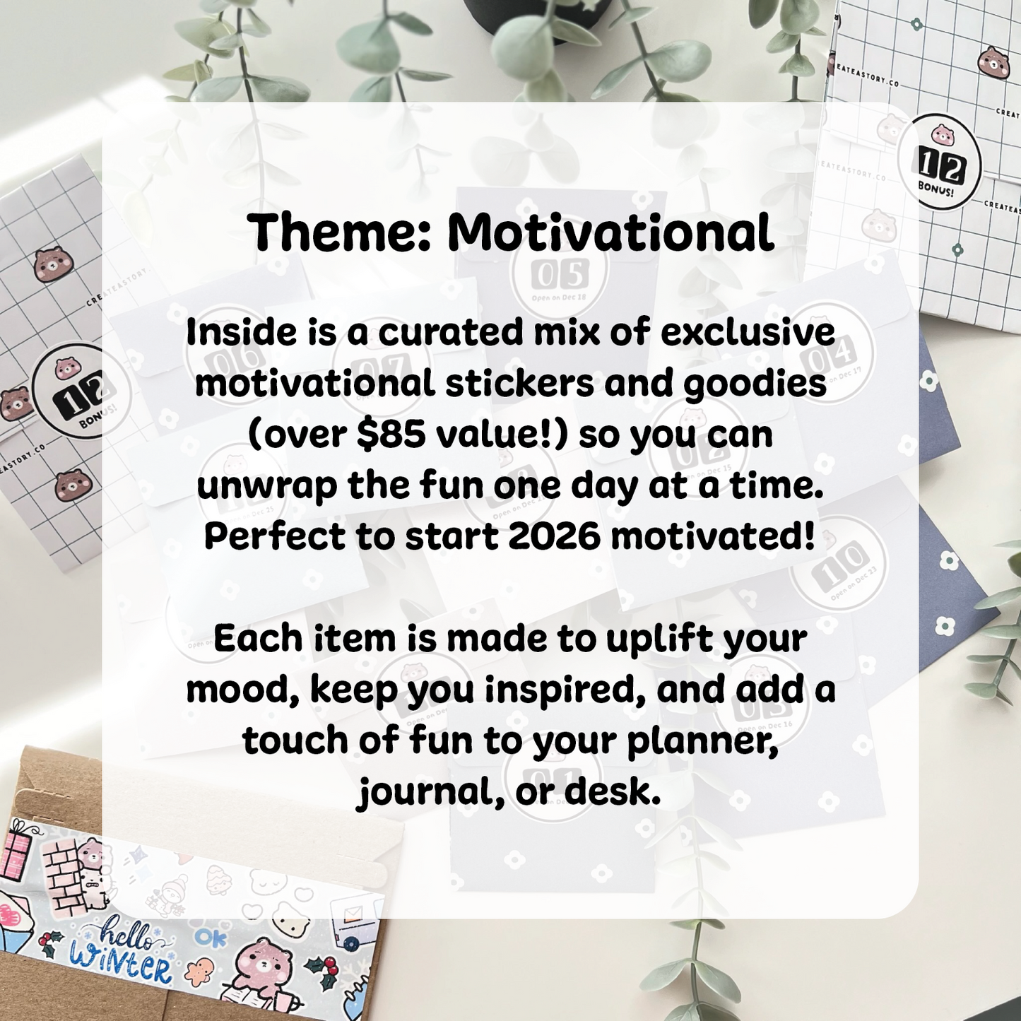 PREORDER – 12 Days of Motivational Stickers Advent Calendar 2025
