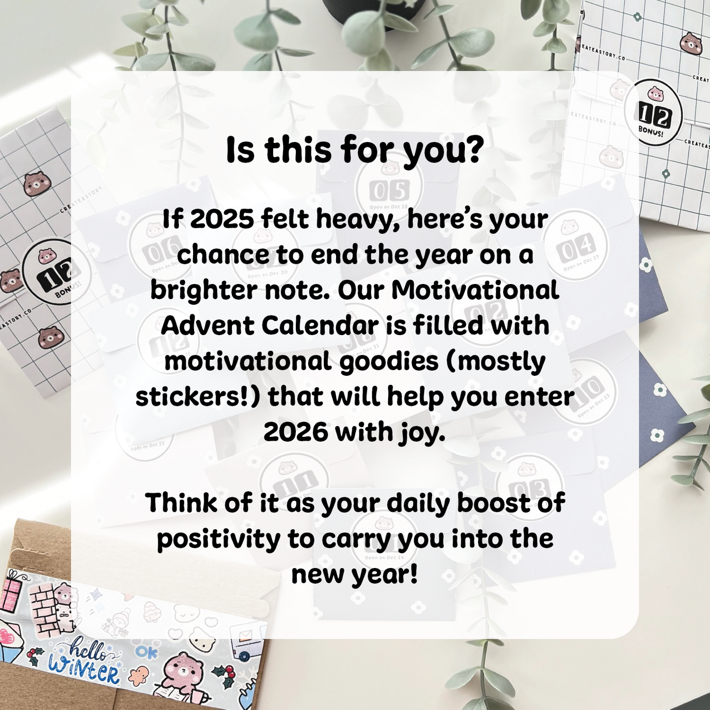 PREORDER – 12 Days of Motivational Stickers Advent Calendar 2025