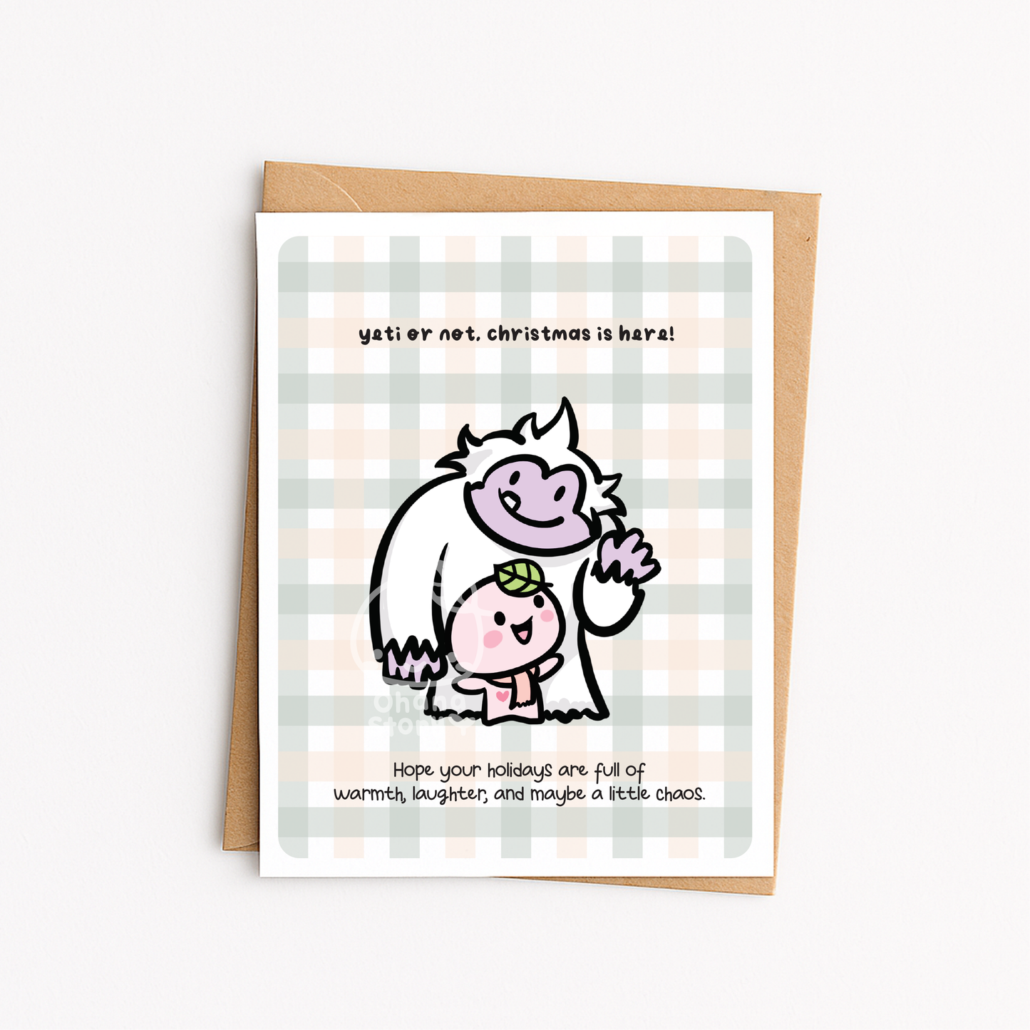 "yeti or not, christmas is here!" Christmas Greeting Card | Blank Inside