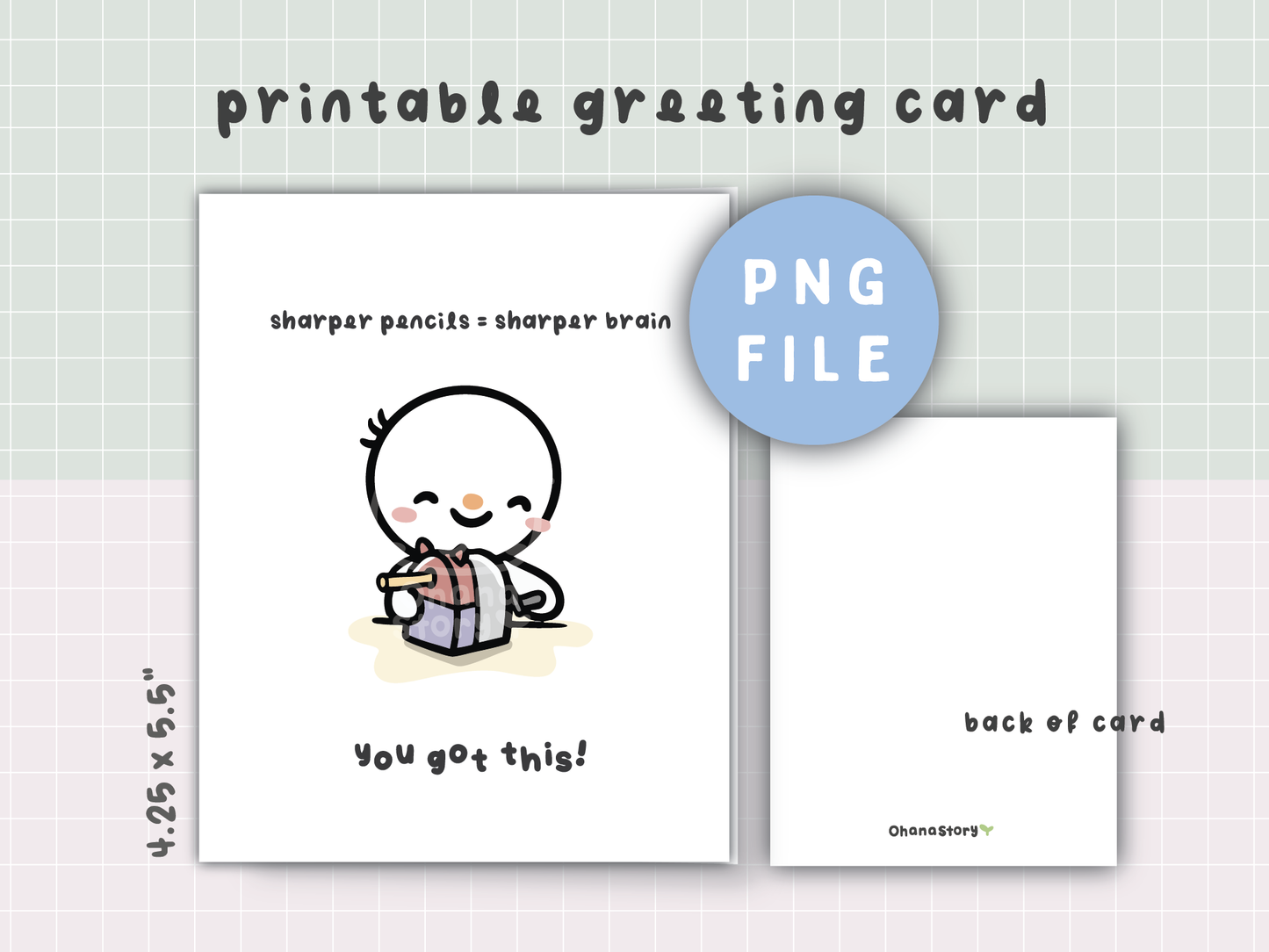 "Sharper Pencils = Sharper Brain. You Got This!" Printable Greeting Card | Back to School Humour