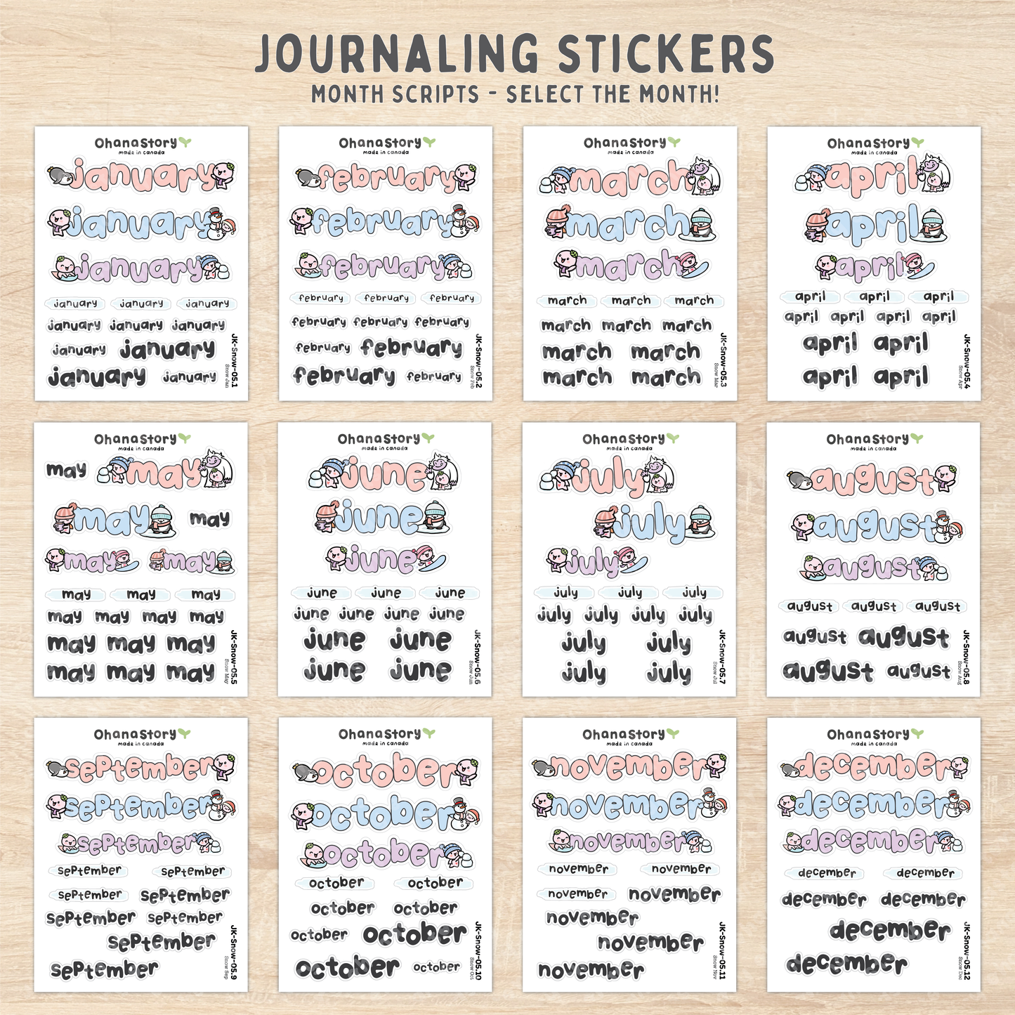 JK-Snow-All | Snow Day Journaling Stickers Kit