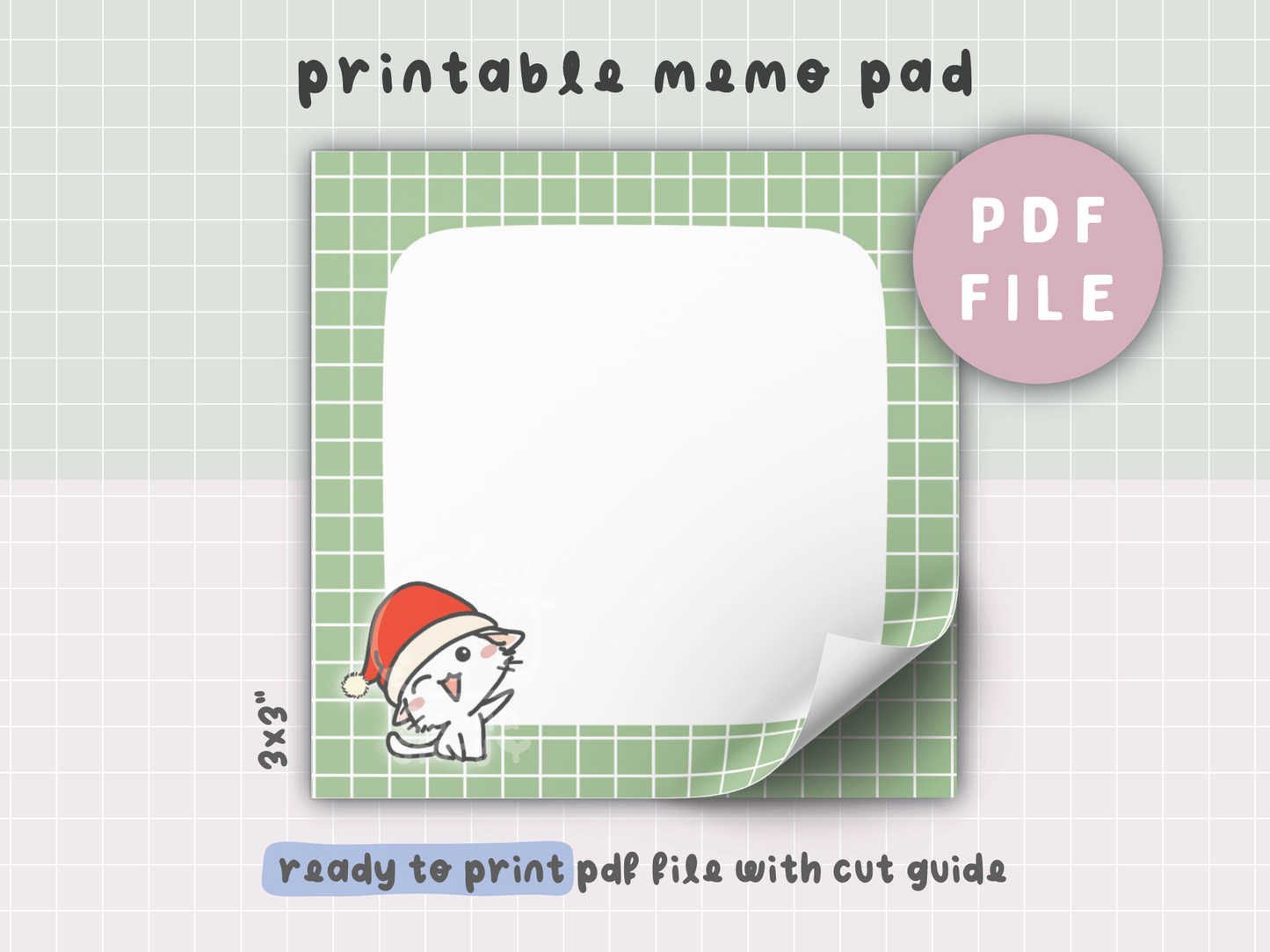 Printable Christmas Assortment Bundle – Stickers, Cards, Tags & Memo Pad