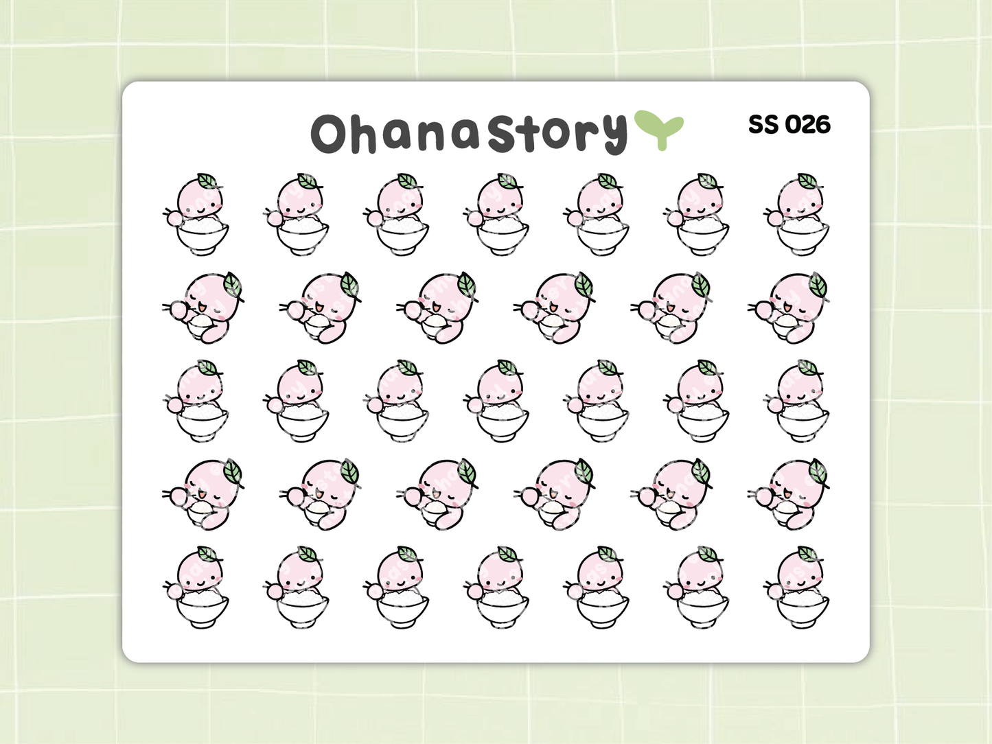 SS026 | Rice Icon Stickers Sheet
