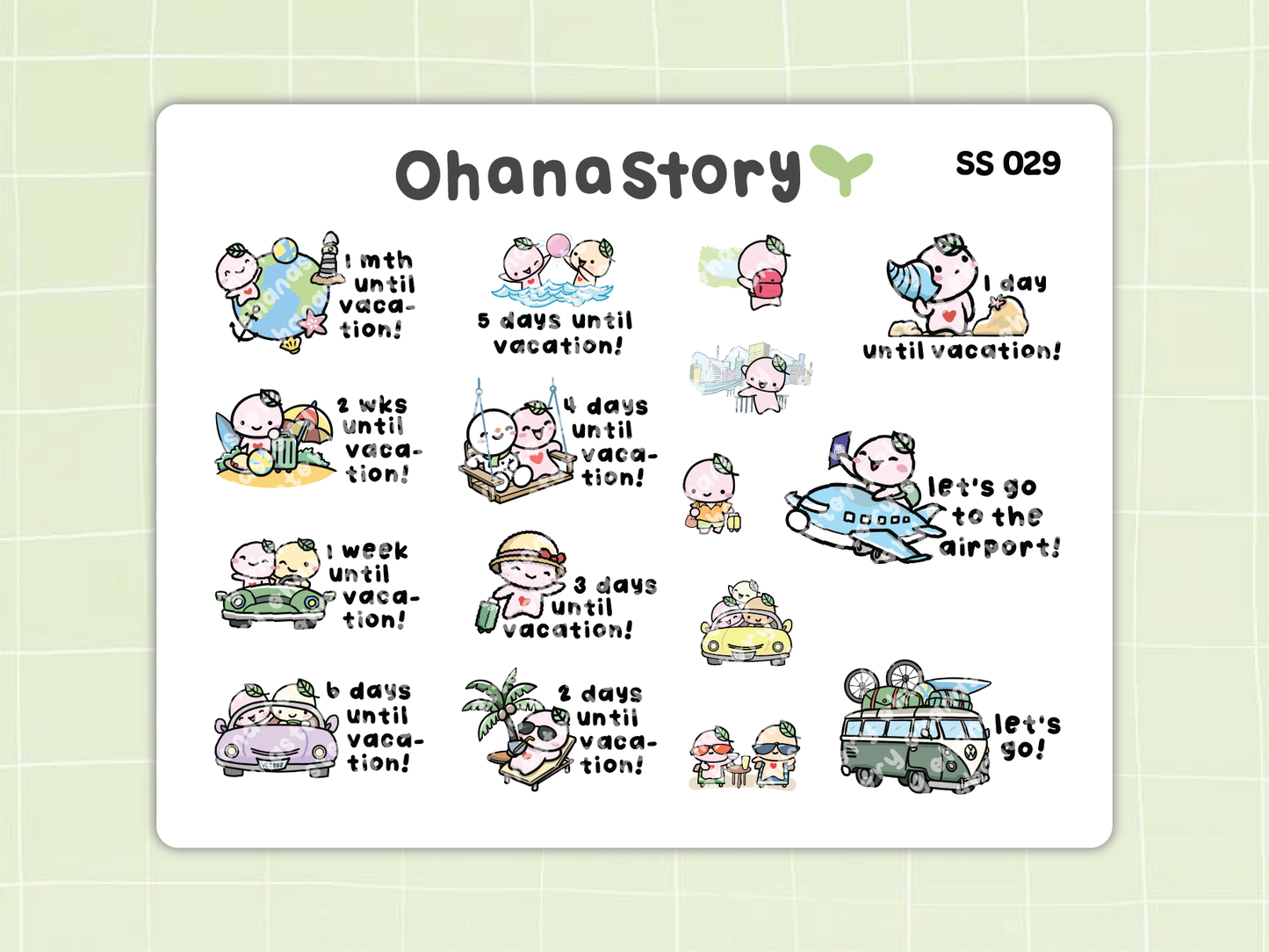 SS029 | Vacation Countdown Icon Stickers Sheet