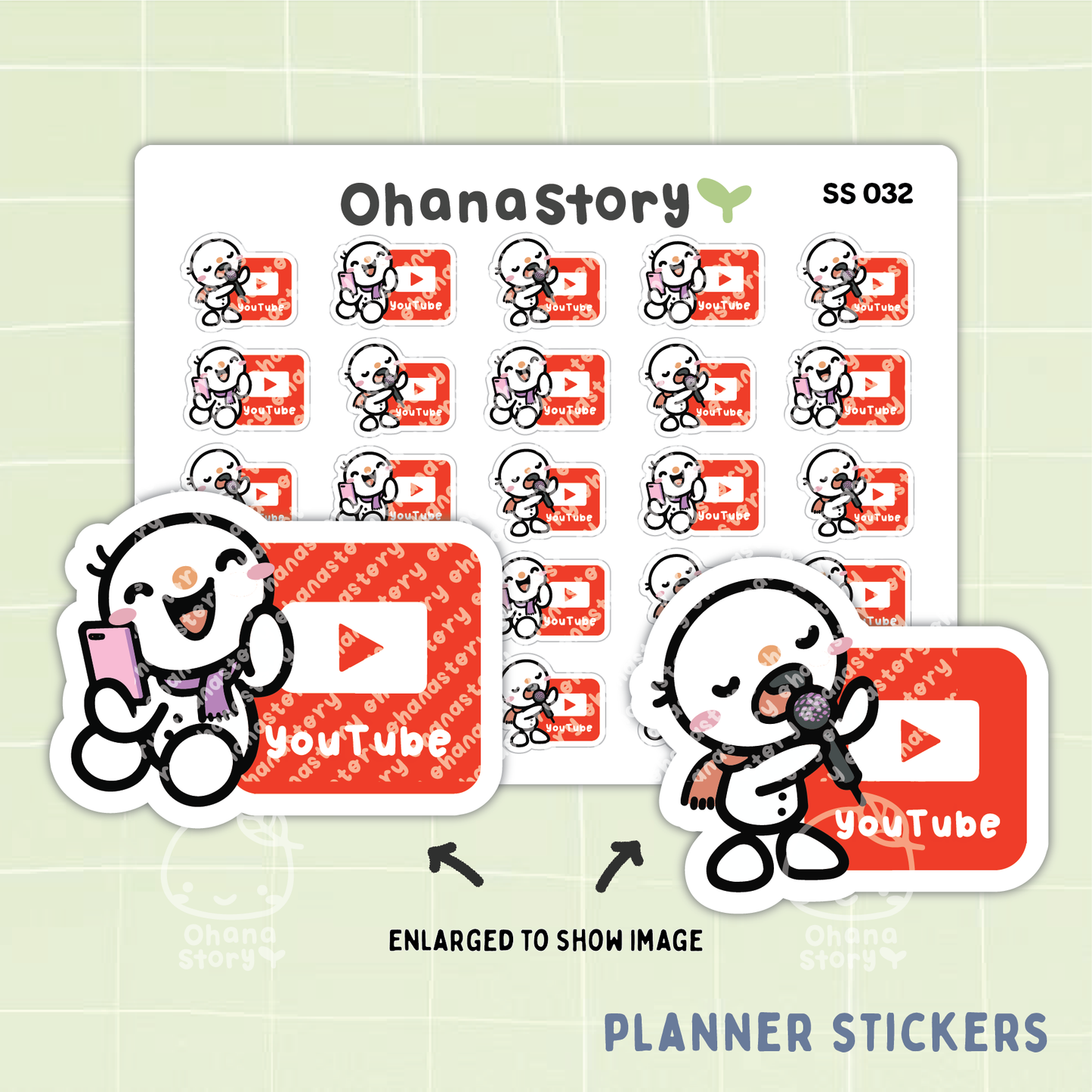 SS032 | Snomi YouTube Icon Stickers Sheet