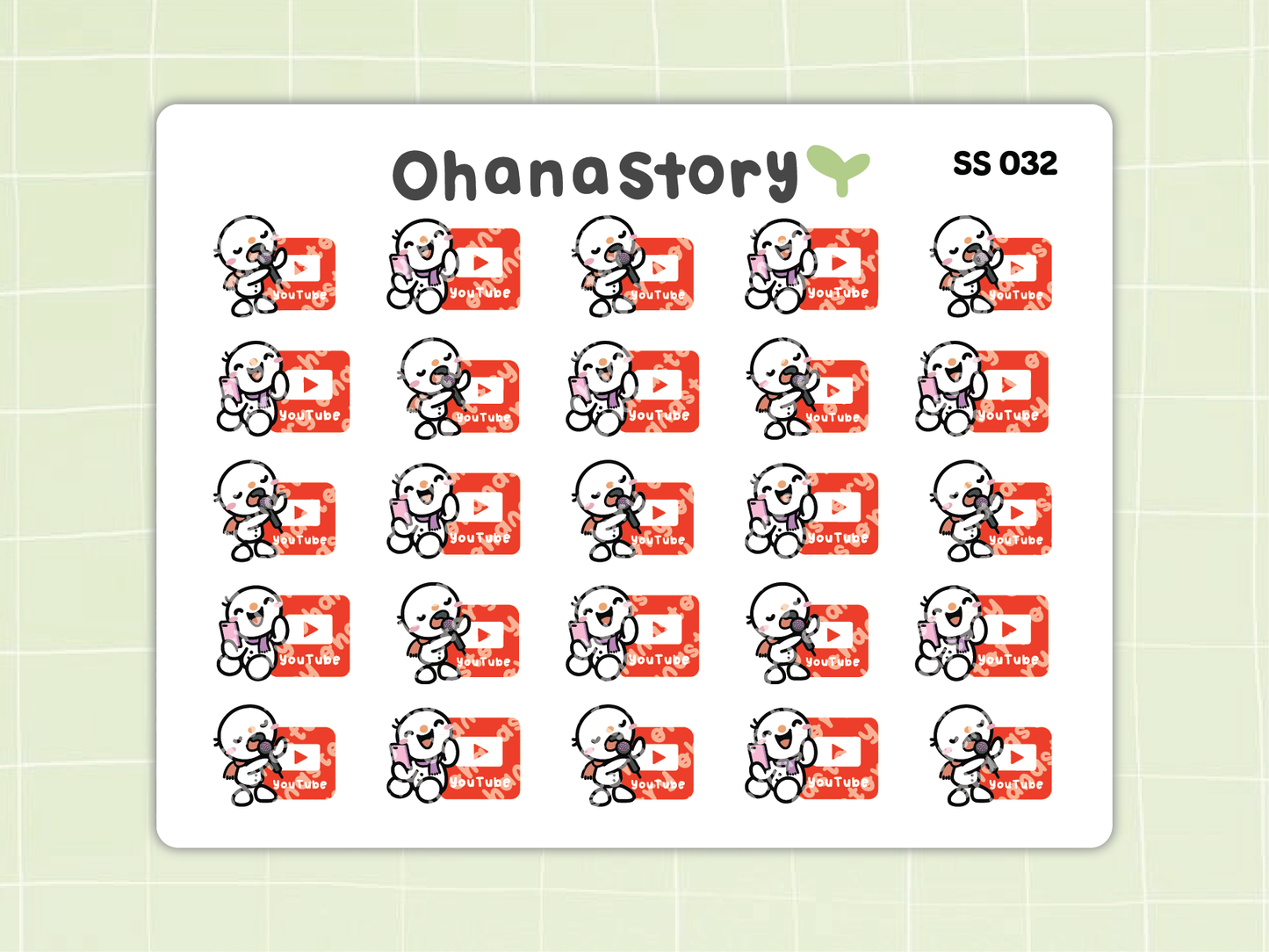 SS032 | YouTube Icon Stickers Sheet