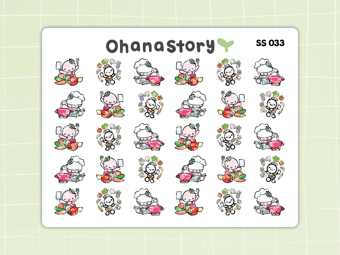 SS033 | Cooking Meal Prep Icon Stickers Sheet