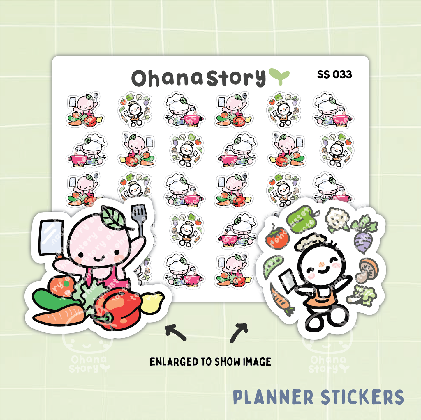 SS033 | Cooking Meal Prep Icon Stickers Sheet