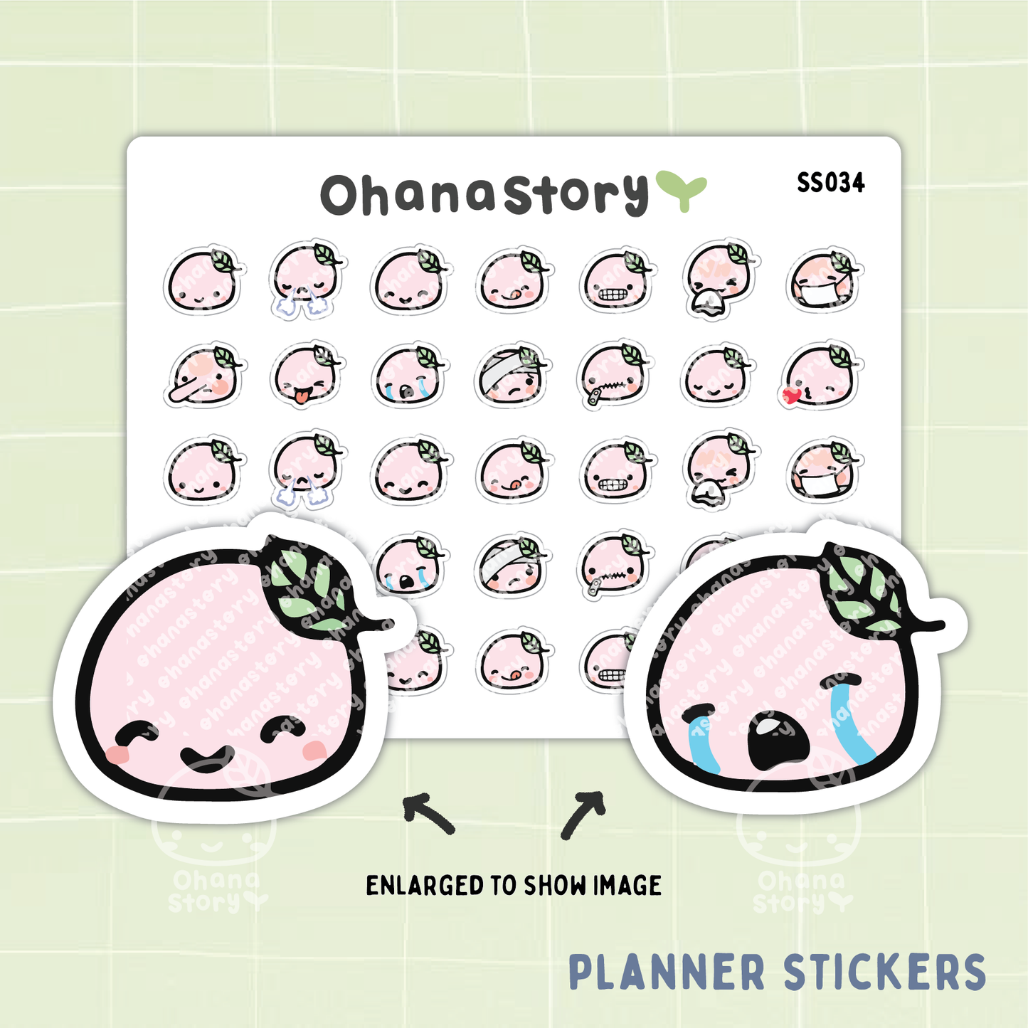SS034 | Buji Emoji V1 Icon Stickers Sheet