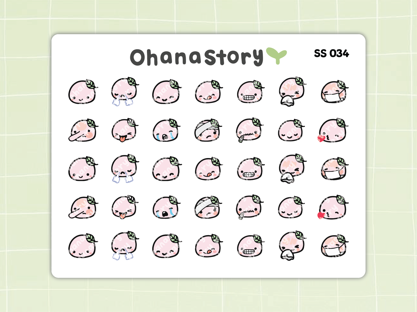 SS034 | Buji Emoji V1 Icon Stickers Sheet