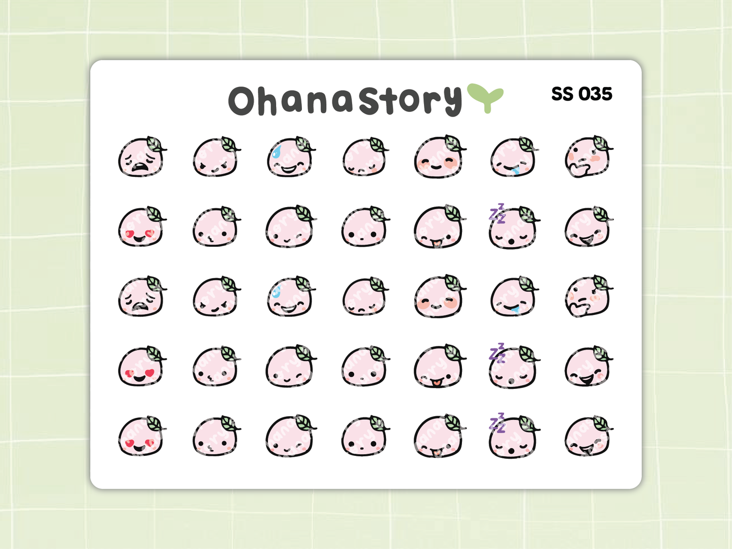 SS035 | Buji Emoji V2 Icon Stickers Sheet