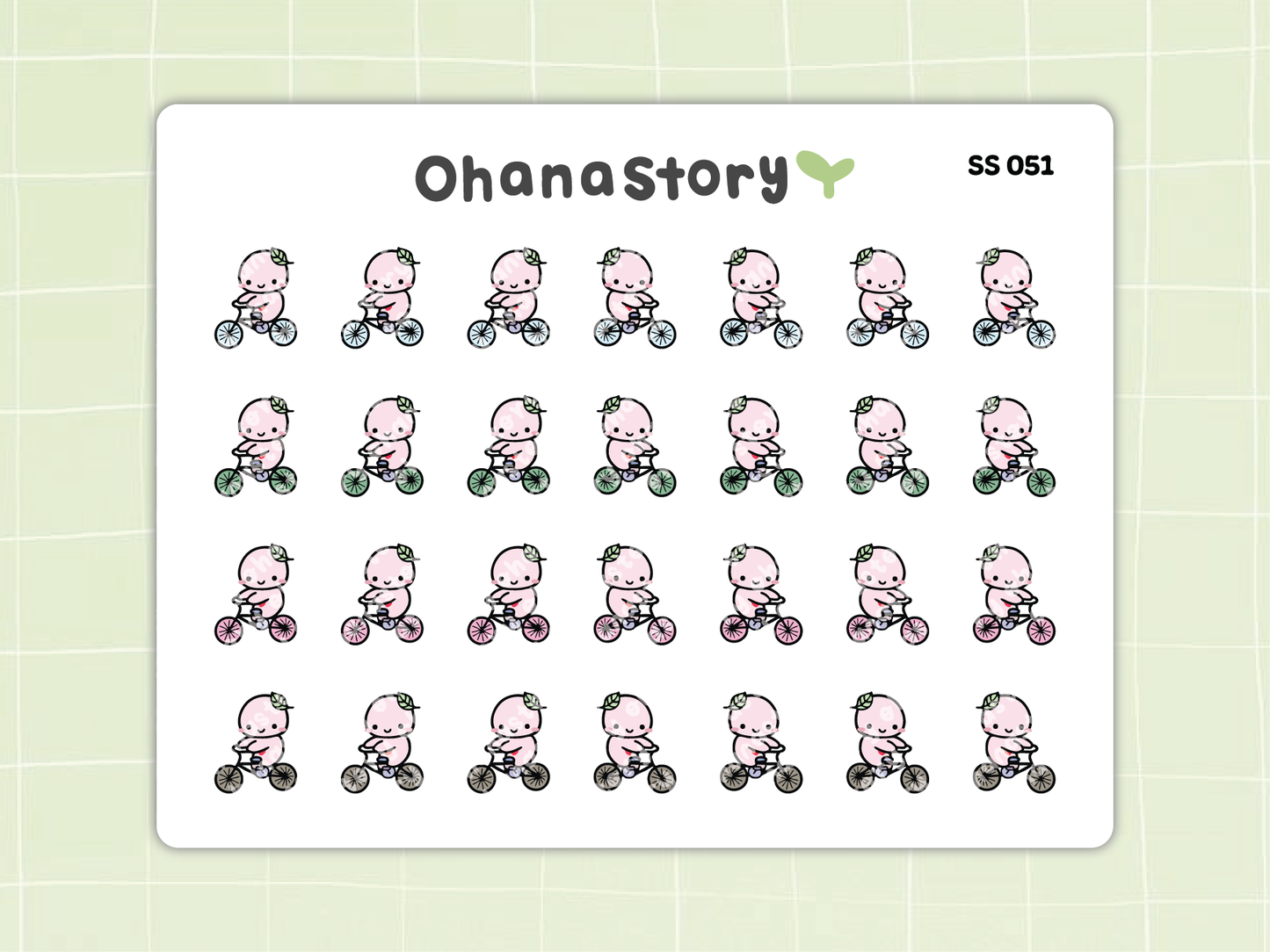 SS051 | Cycling Biking Icon Stickers Sheet