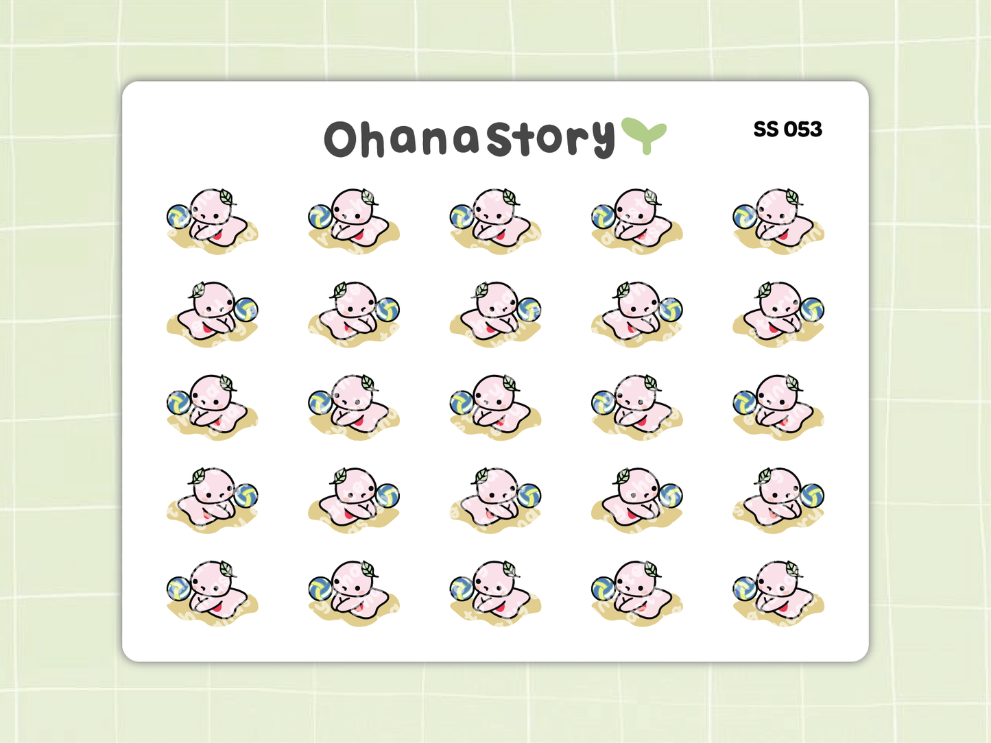 SS053 | Beach Volleyball Icon Stickers Sheet