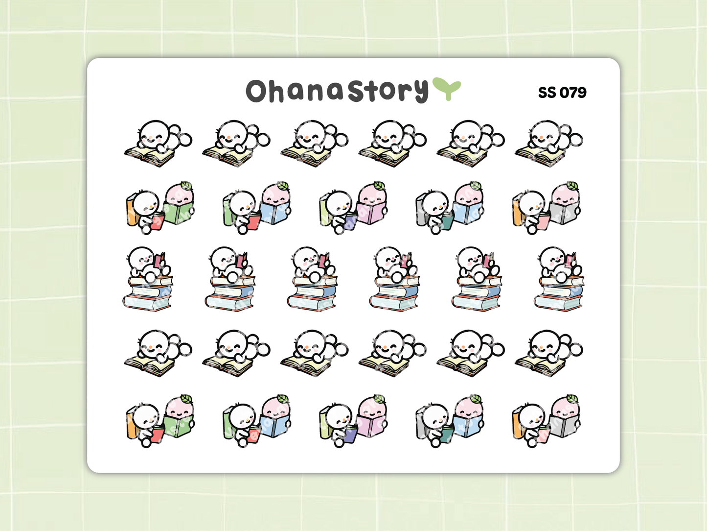 SS079 | Snomi Reading Icon Stickers Sheet