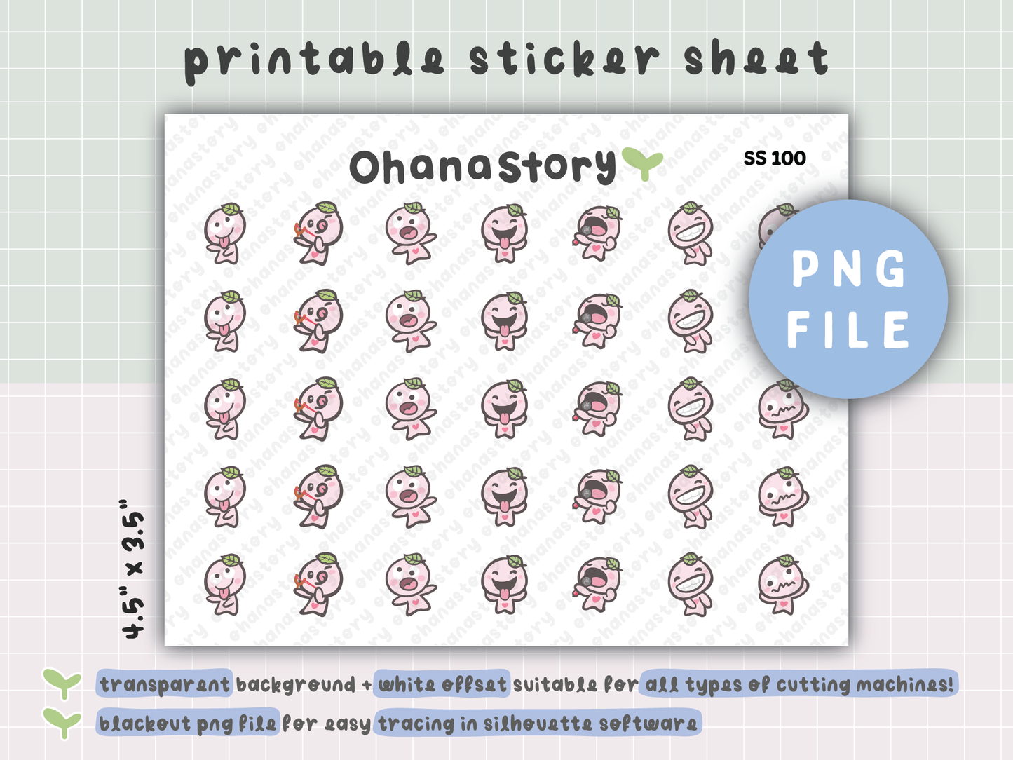 SS100 | Silly Buji V1 Printable Icon Stickers