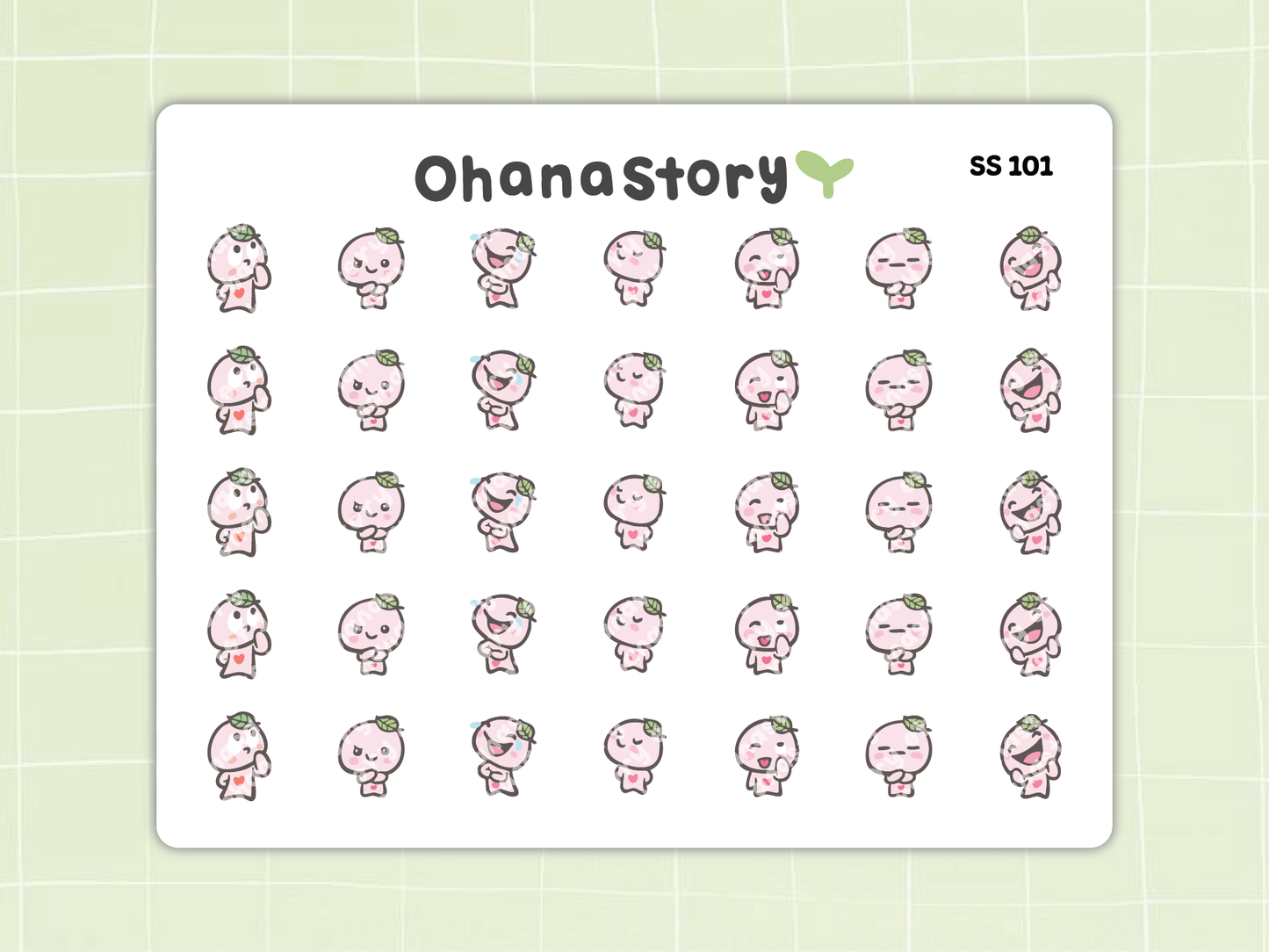 SS101 | Silly Buji V2 Icon Stickers Sheet