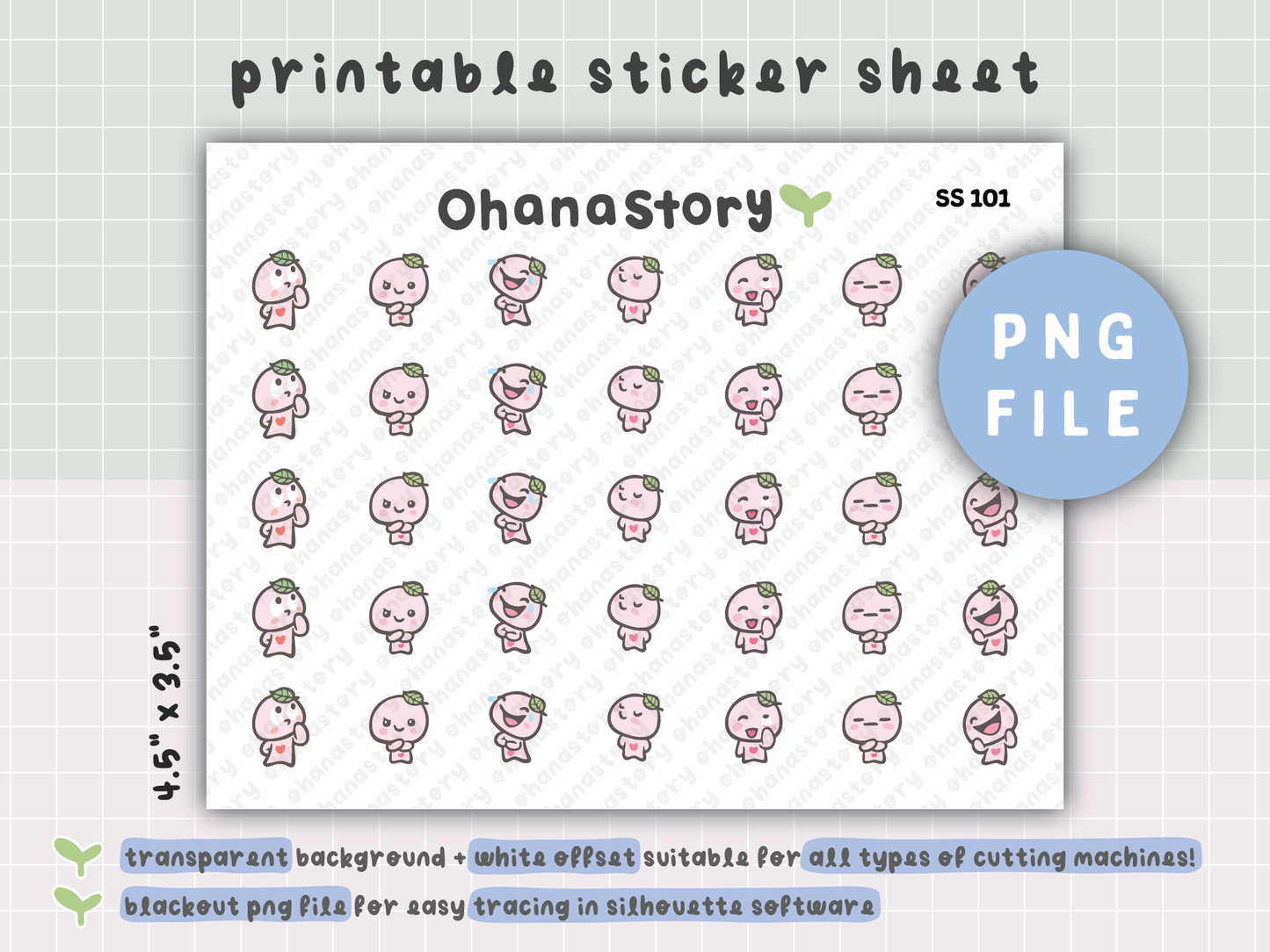 SS101 | Silly Buji V2 Printable Icon Stickers