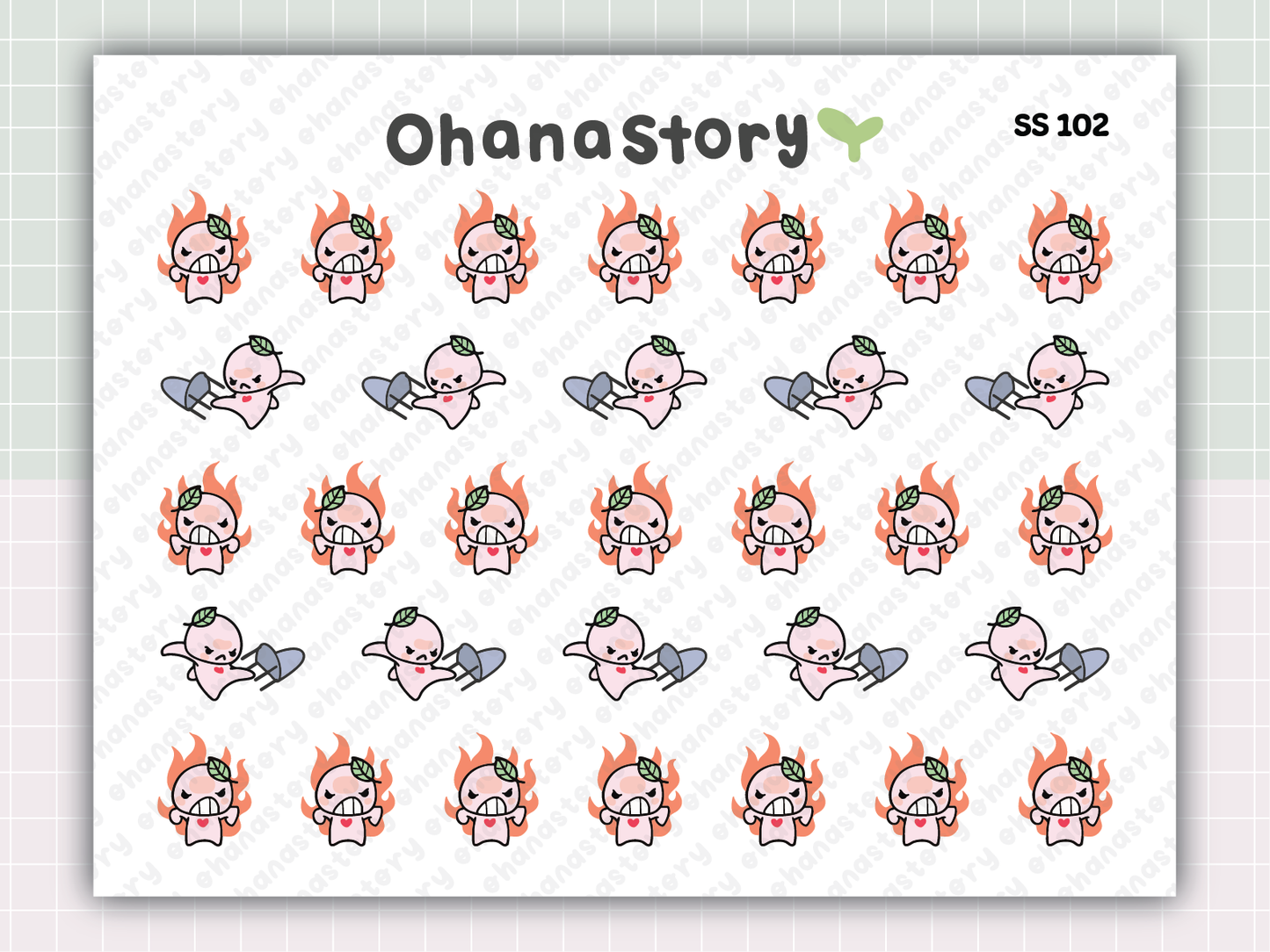 SS102 | Angry Buji Printable Icon Stickers
