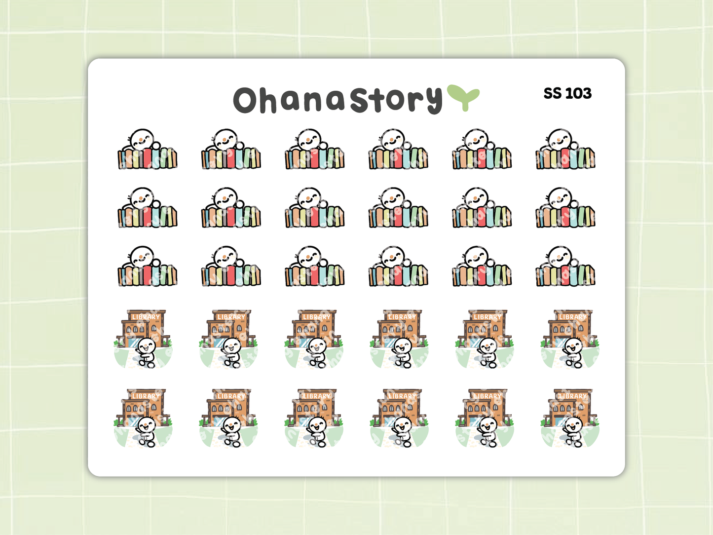 SS103 | Snomi Library Icon Stickers Sheet
