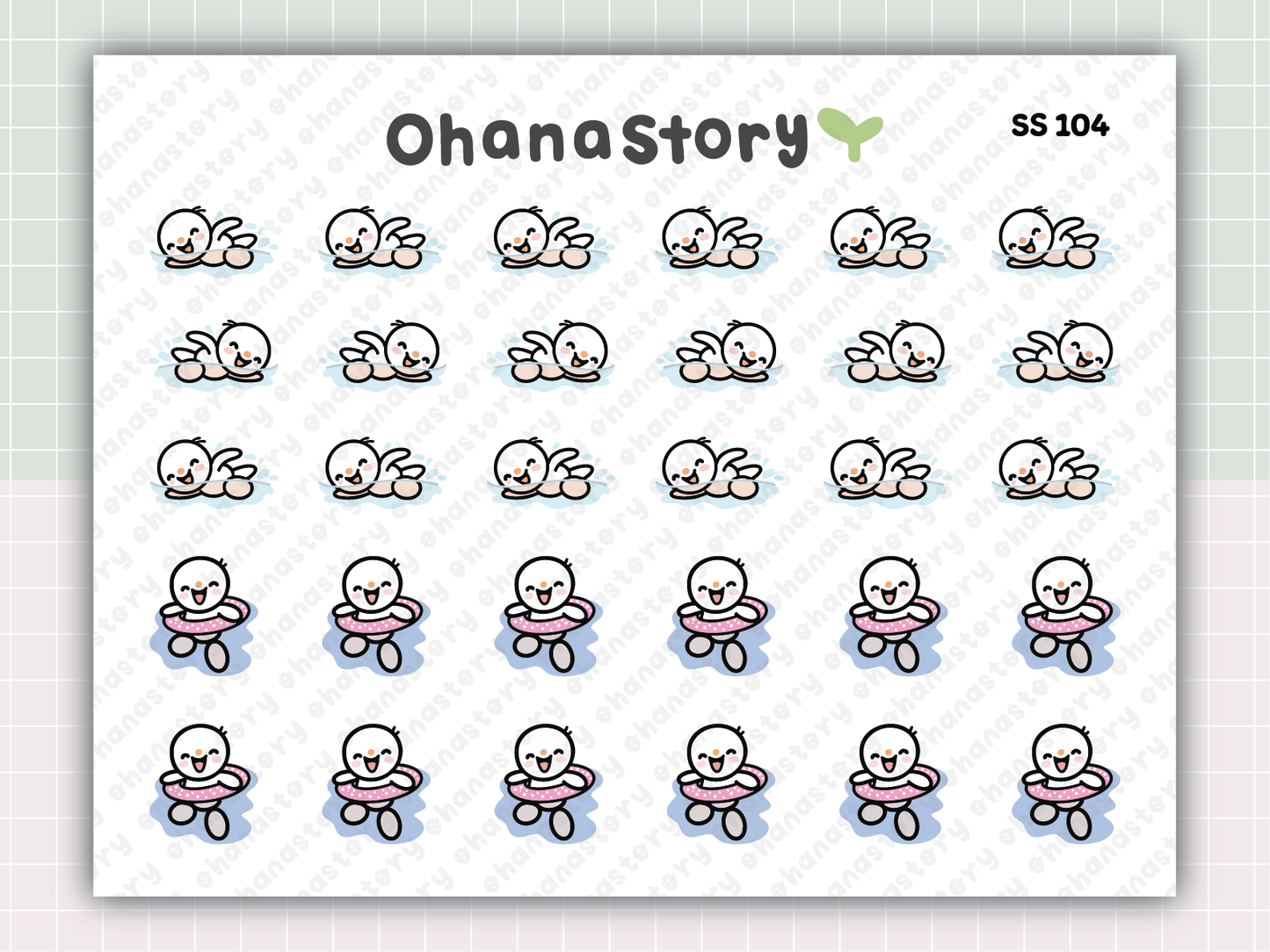 SS104 | Swim with Snomi Printable Icon Stickers