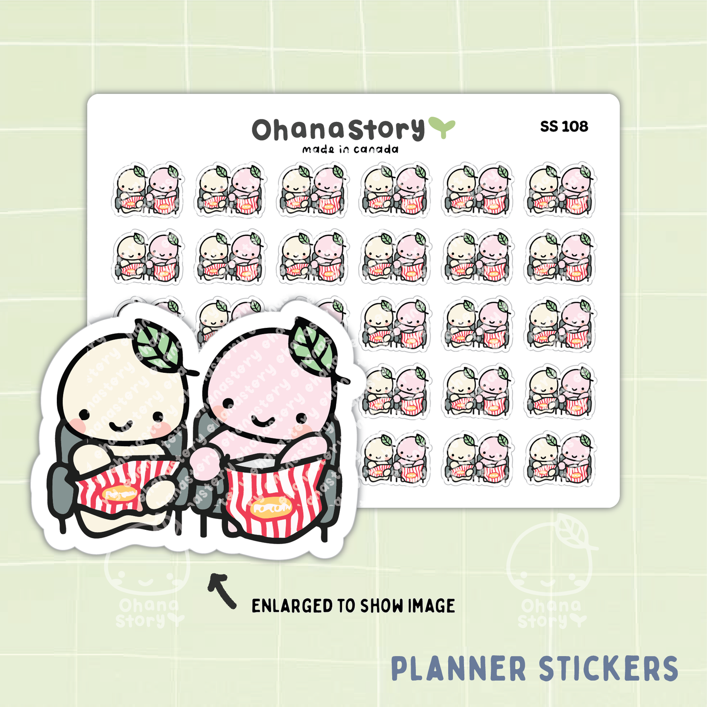 SS108 | Movie Night with Buji Icon Stickers Sheet