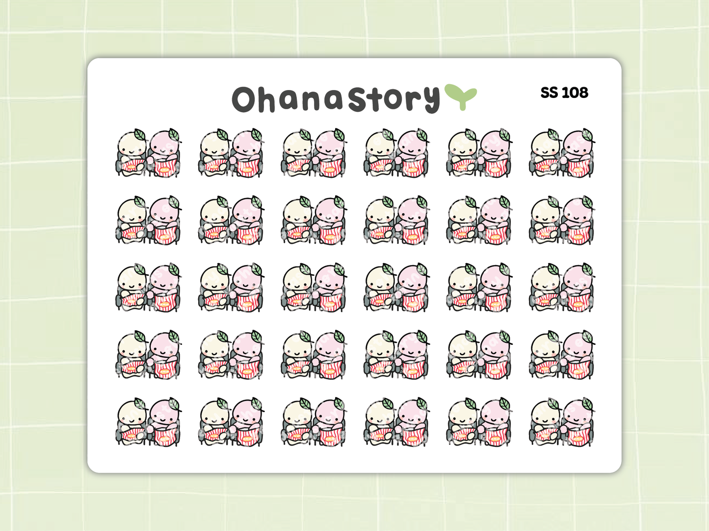 SS108 | Movie Night with Buji Icon Stickers Sheet