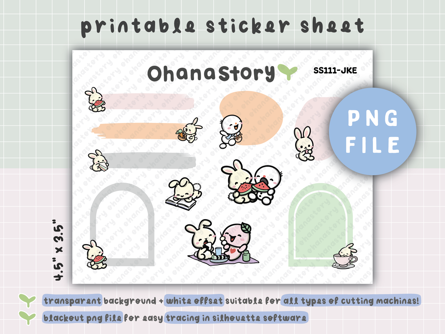 JKE | Bunny Picnic Single Sheet Stickers