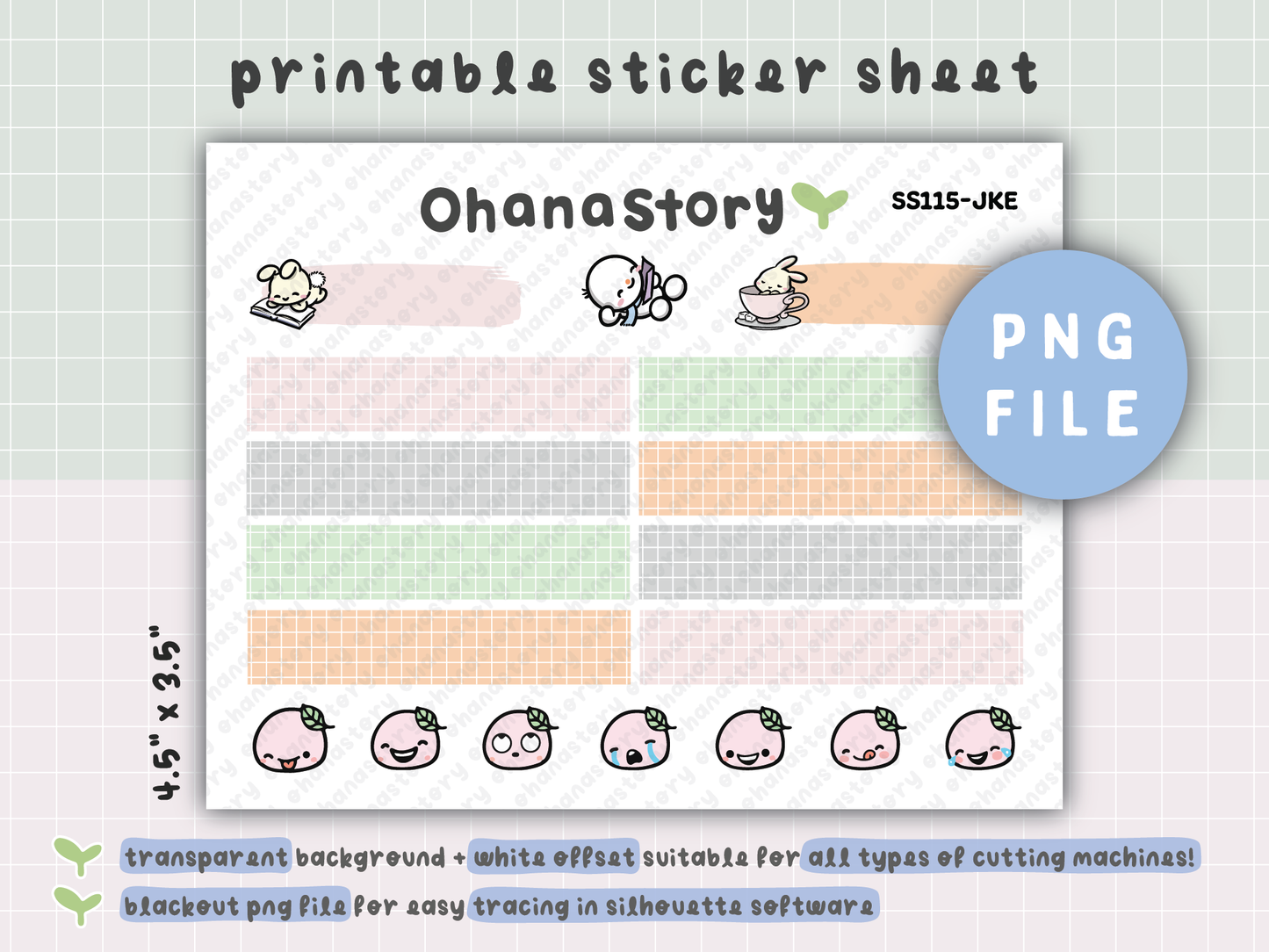 JKE | Bunny Picnic Single Sheet Stickers