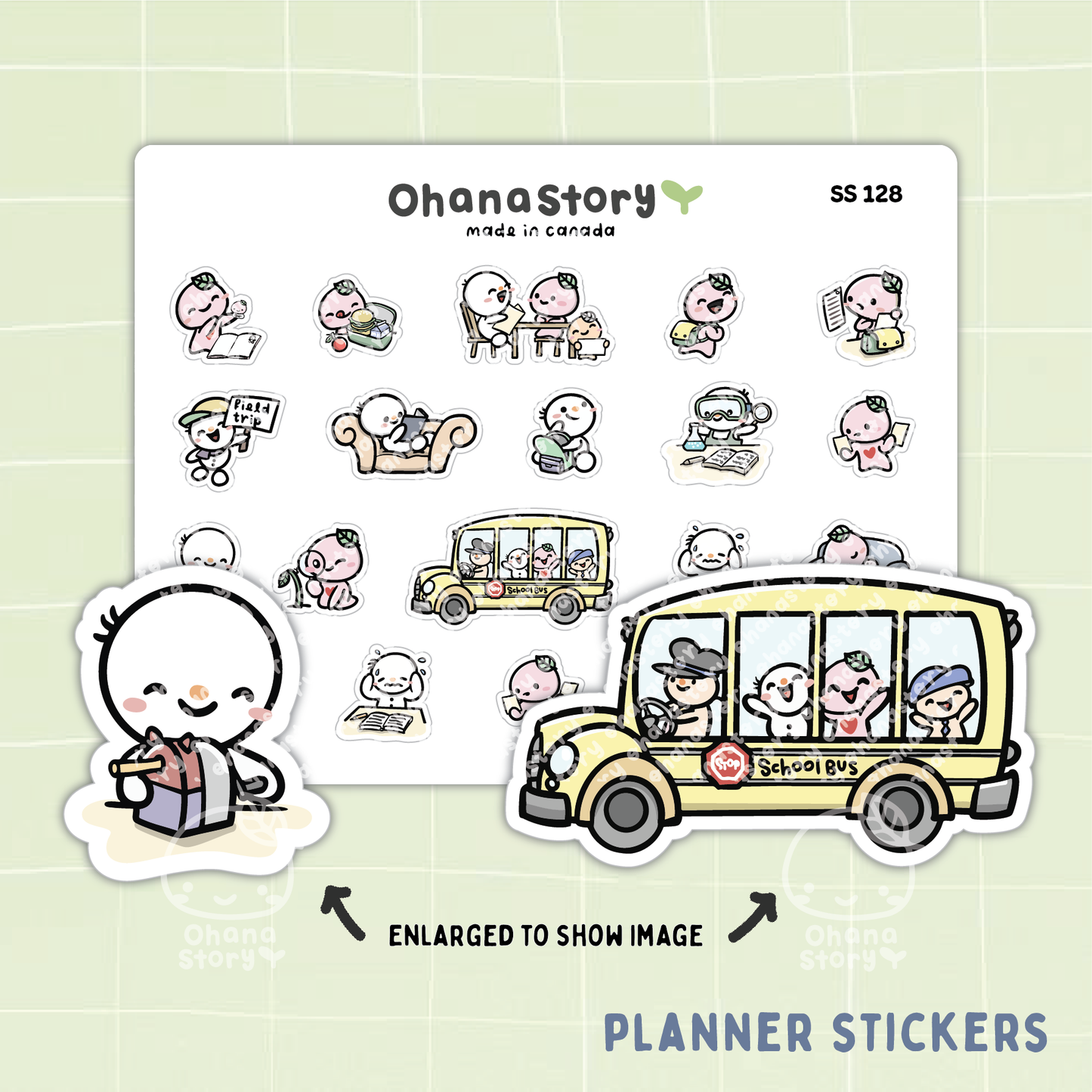 SS128 | School Small Deco Icon Stickers Sheet