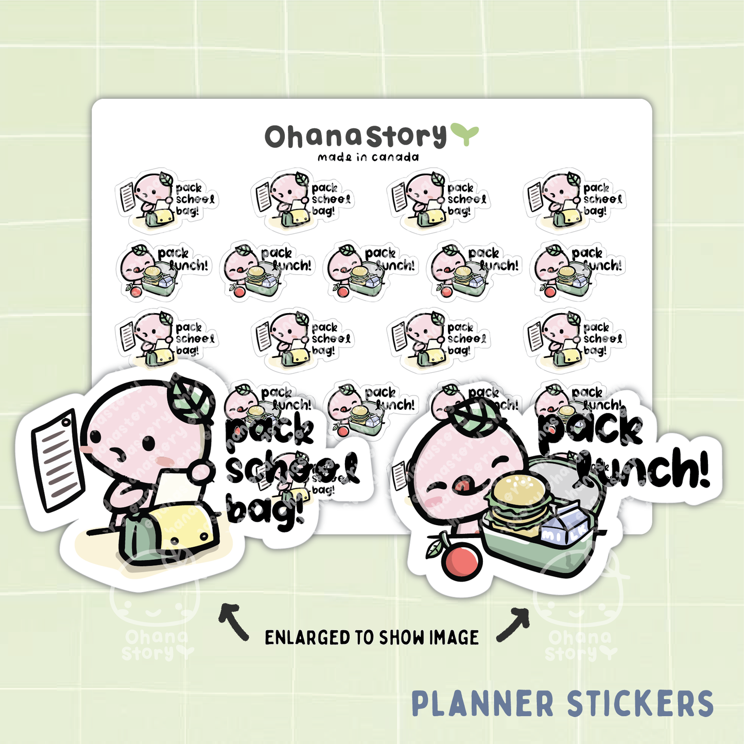 SS129 | Pack Lunch / Bag Icon Stickers Sheet