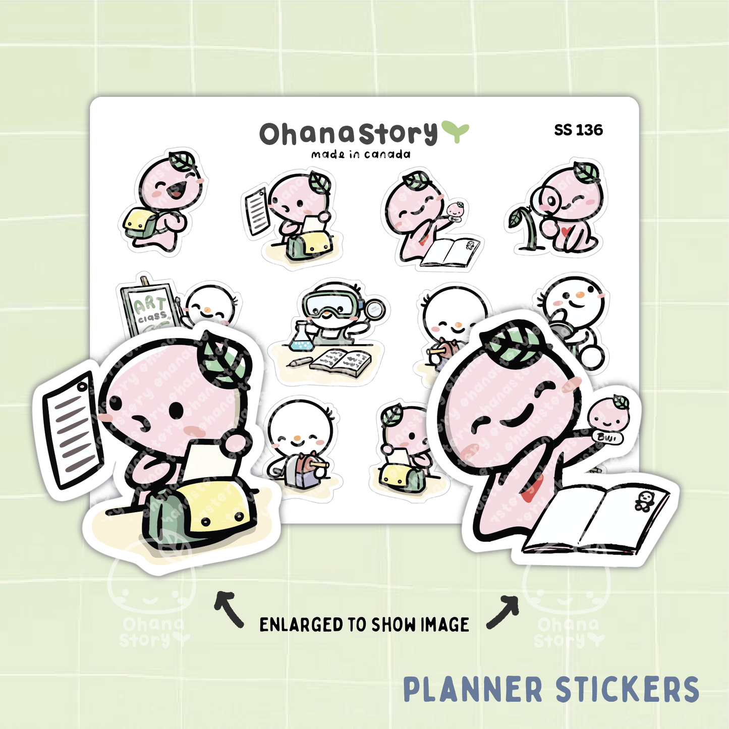 SS136 | School Large Deco Icon Stickers Sheet