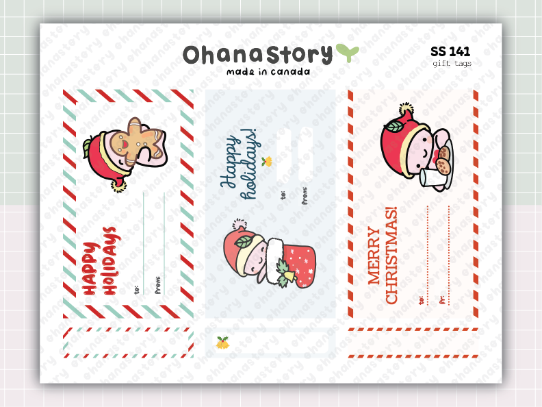 Printable Christmas Assortment Bundle – Stickers, Cards, Tags & Memo Pad