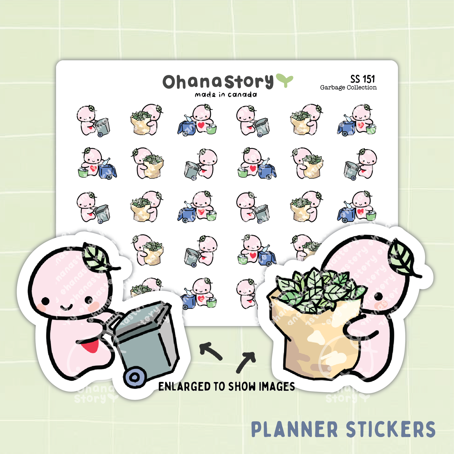 SS151 | Garbage Collection Icon Stickers Sheet