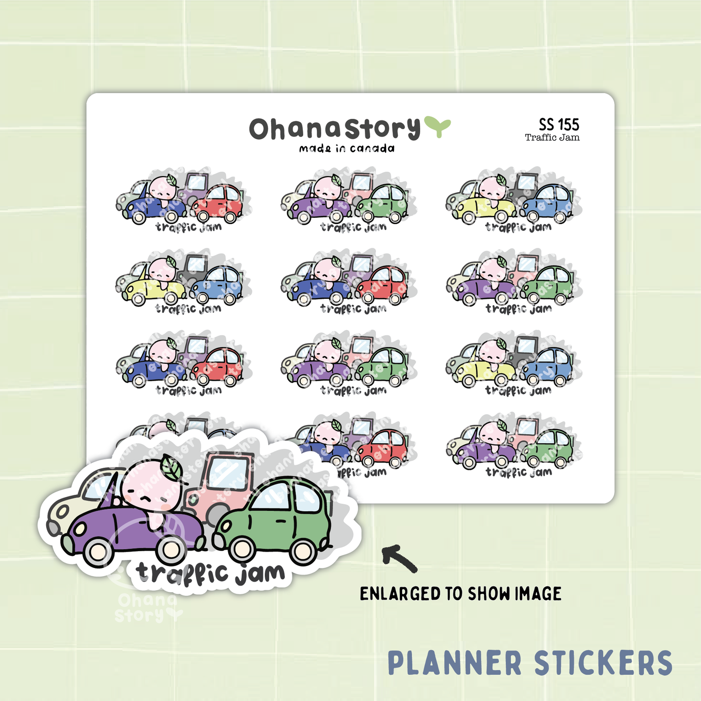 SS155 | Traffic Jam Icon Stickers Sheet