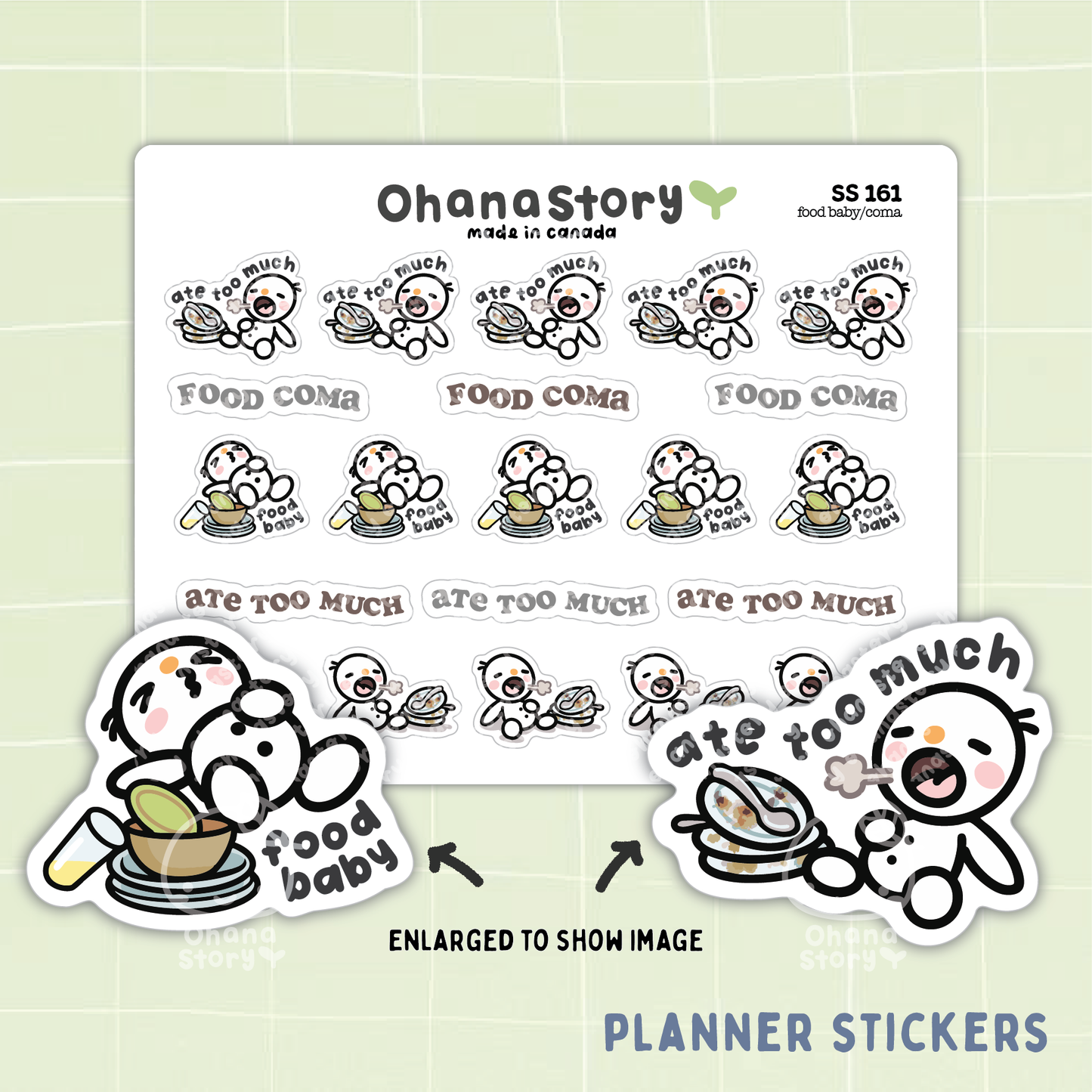 SS161 | Food baby / coma Icon Stickers Sheet