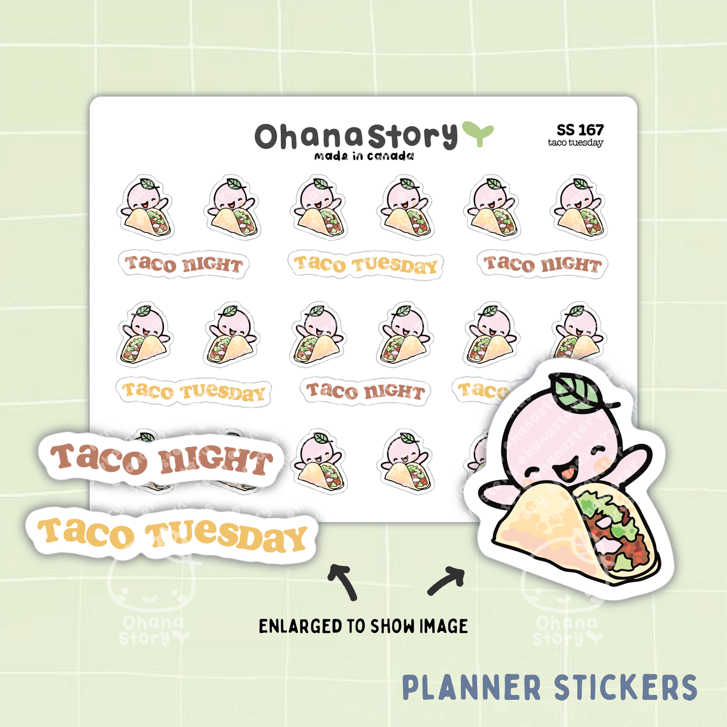 SS167 | Taco Tuesday / Night Icon Stickers Sheet