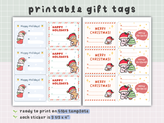 Christmas Printable Gift Tags | Print Ready on Avery 5164