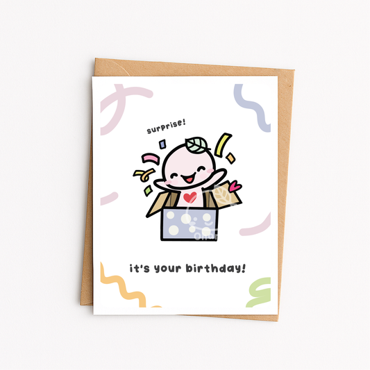 "Surprise! It's Your Birthday!" Greeting Card | Blank Inside