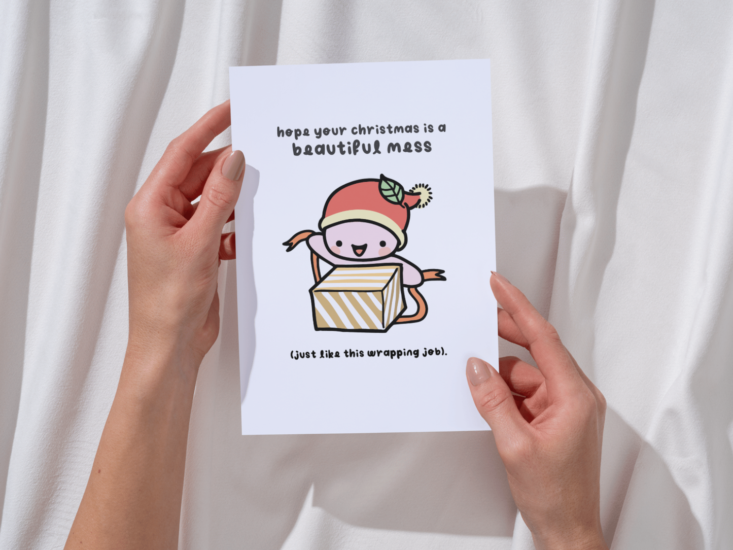 "Hope Your Christmas Is A Beautiful Mess" Printable Greeting Card