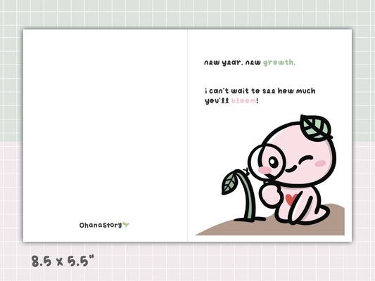"New Year New Growth. Can't Wait to see How Much You'll Bloom" Printable Greeting Card | Back to School