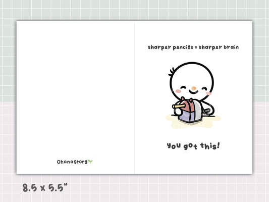 "Sharper Pencils = Sharper Brain. You Got This!" Printable Greeting Card | Back to School Humour