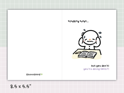 "Studying Sucks, But You Don't" Printable Greeting Card | Back to School Humour