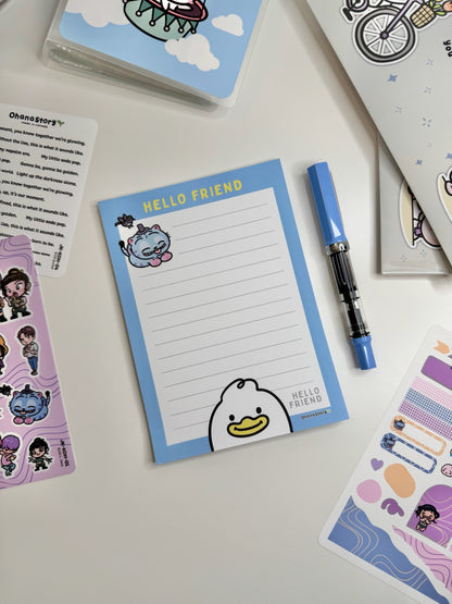 "Hello Friend" Tearaway Notepad - 5x7" | KDH