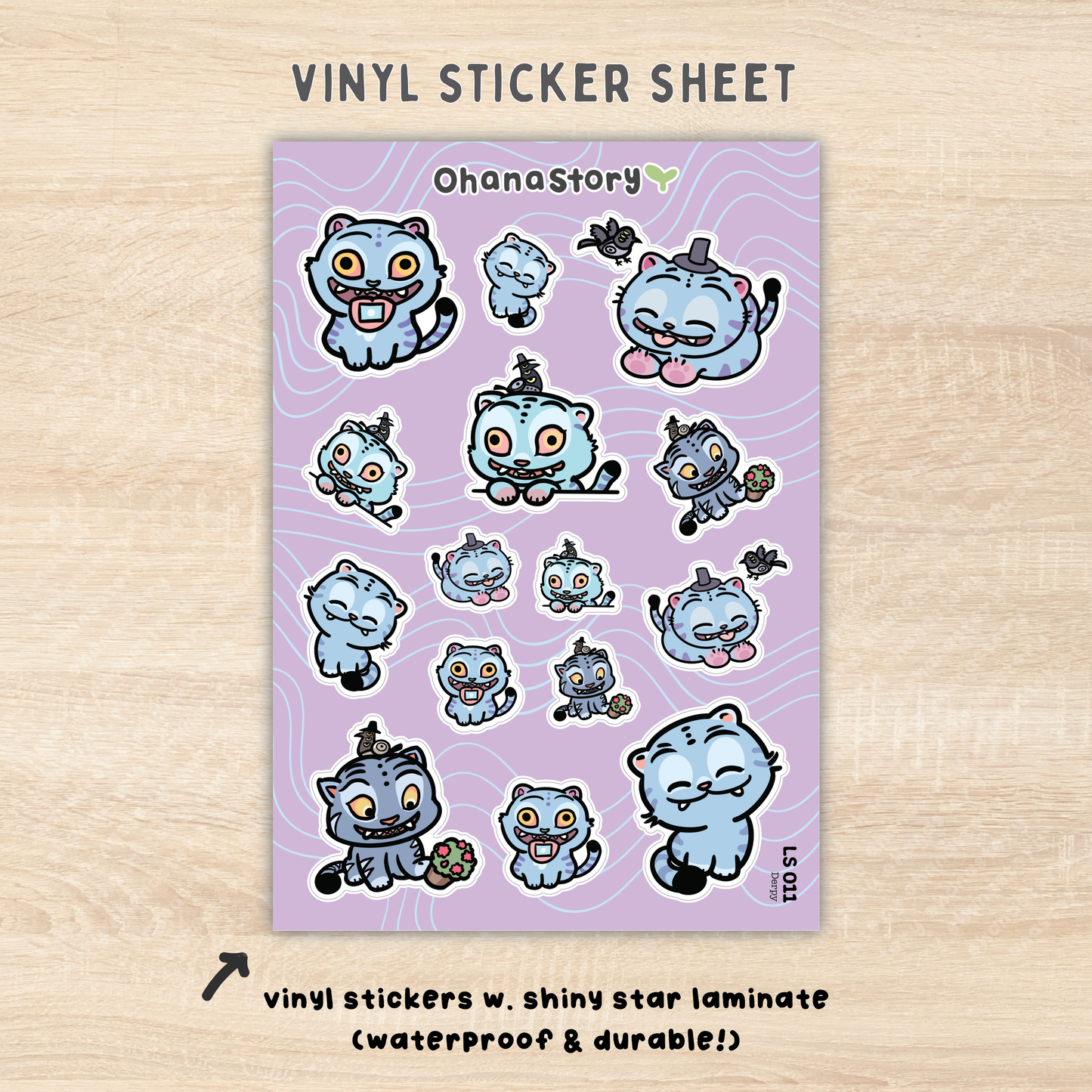 LS011 | Derpy Vinyl Sticker Sheet with Shiny Star Laminate | KDH