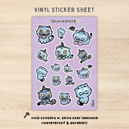 LS011 | Derpy Vinyl Sticker Sheet with Shiny Star Laminate | KDH