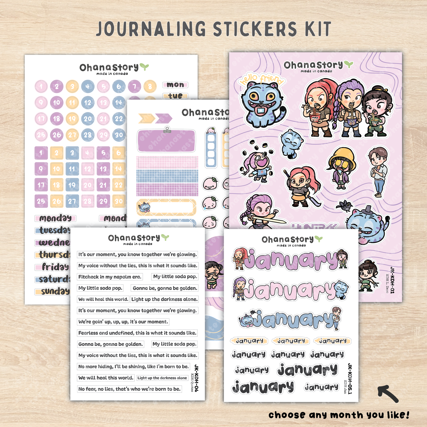 JK-KDH-All | KDH Journaling Stickers Kit