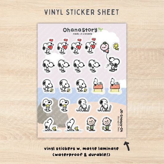 JK-Snoopy-04 | Snoopy Small Deco Vinyl Sticker Sheet
