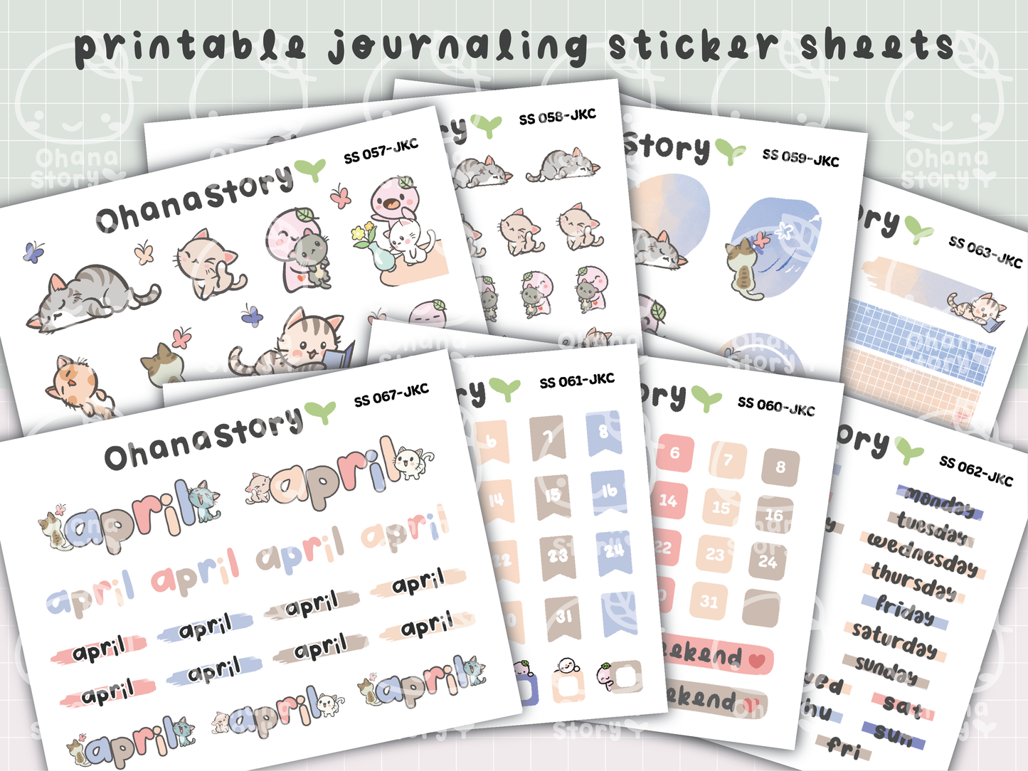 JKC | Buji and Cats | Printable Journaling Stickers for Planners & Bullet Journals
